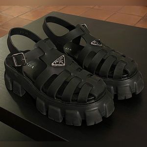 Prada Monolith Foam Rubber Sandals Size 8.5